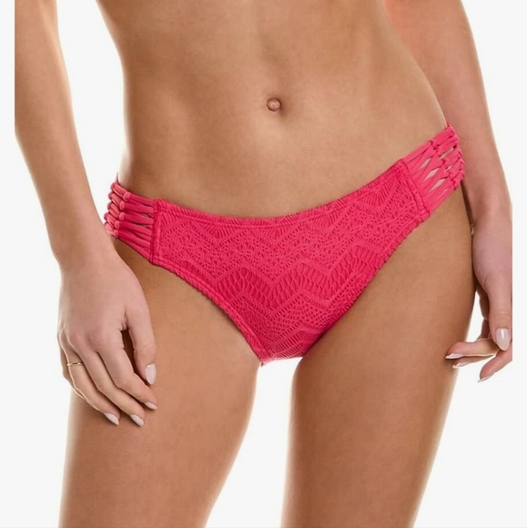 Vince Camuto Pink Crochet Drag Fruit Sz. XS Bikini Bottom - Picture 1 of 15